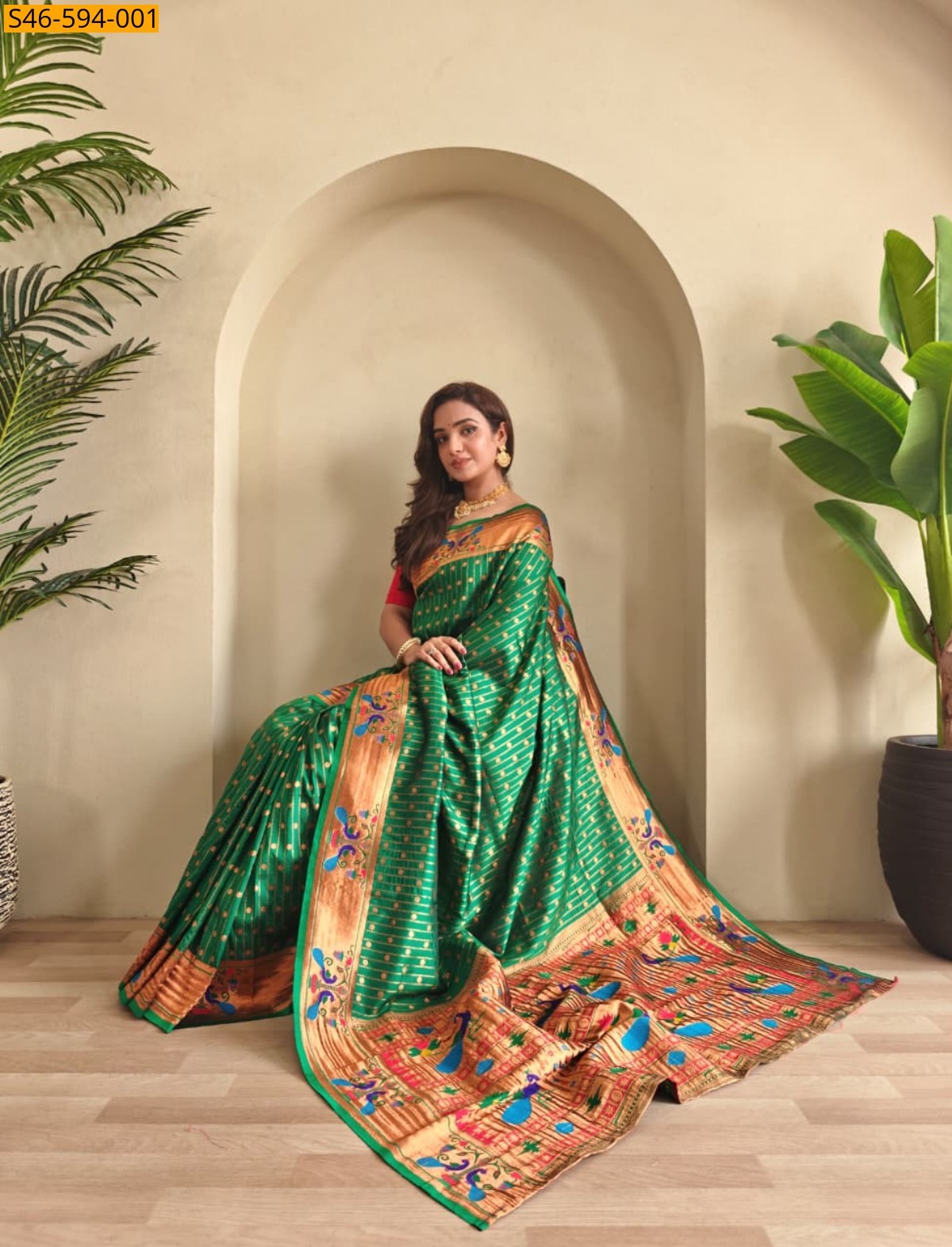 Green Fancy Soft Silk Paithani Sarees