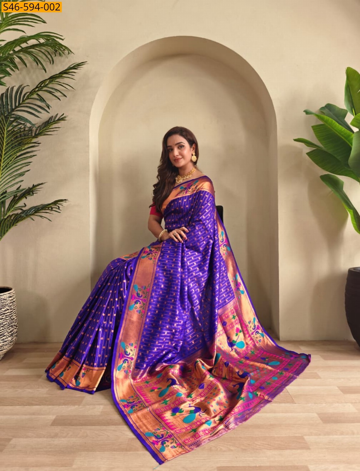 Blue Fancy Soft Silk Paithani Sarees