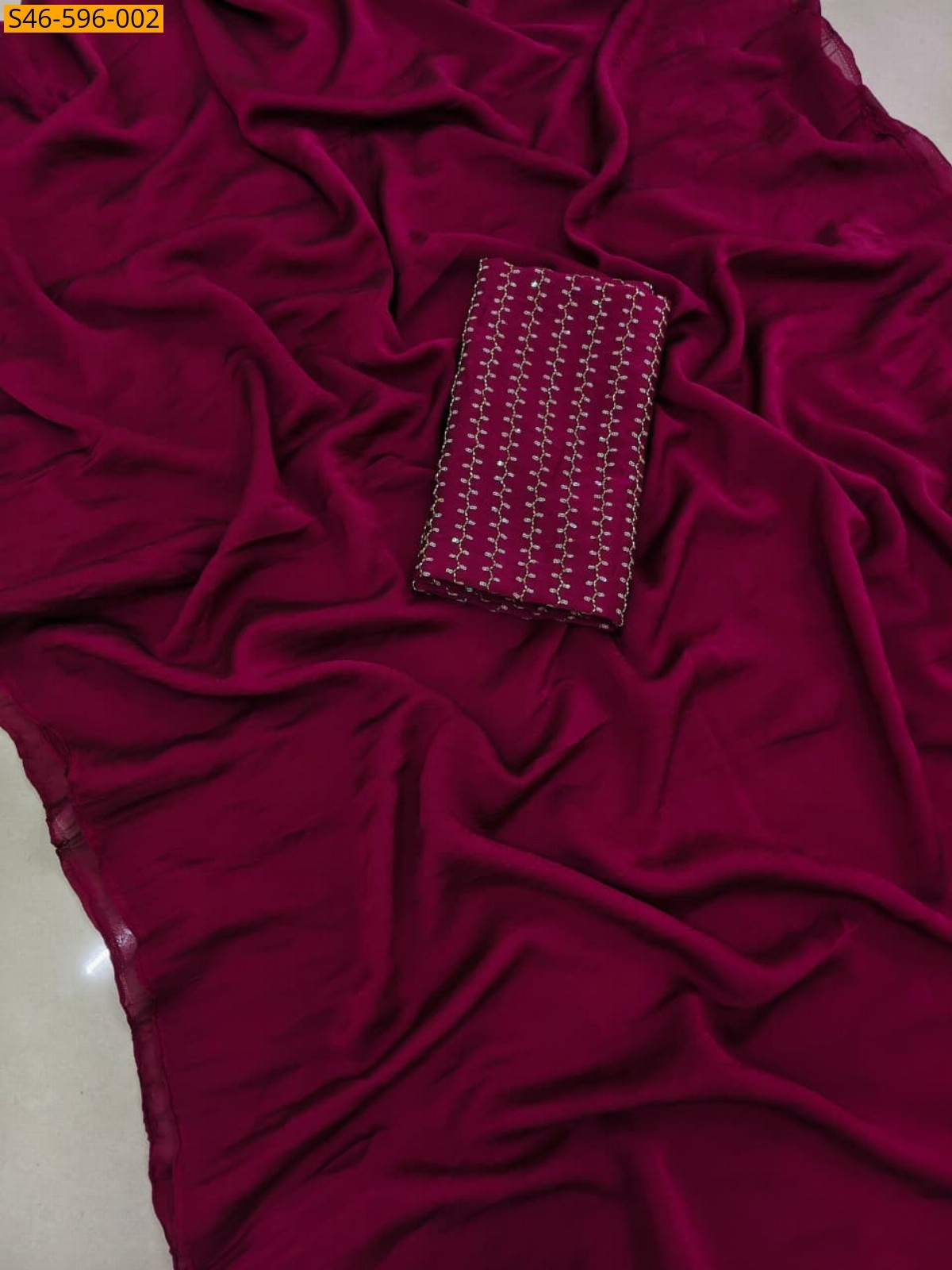 Burgundy Fancy Rangoli Crush Saree