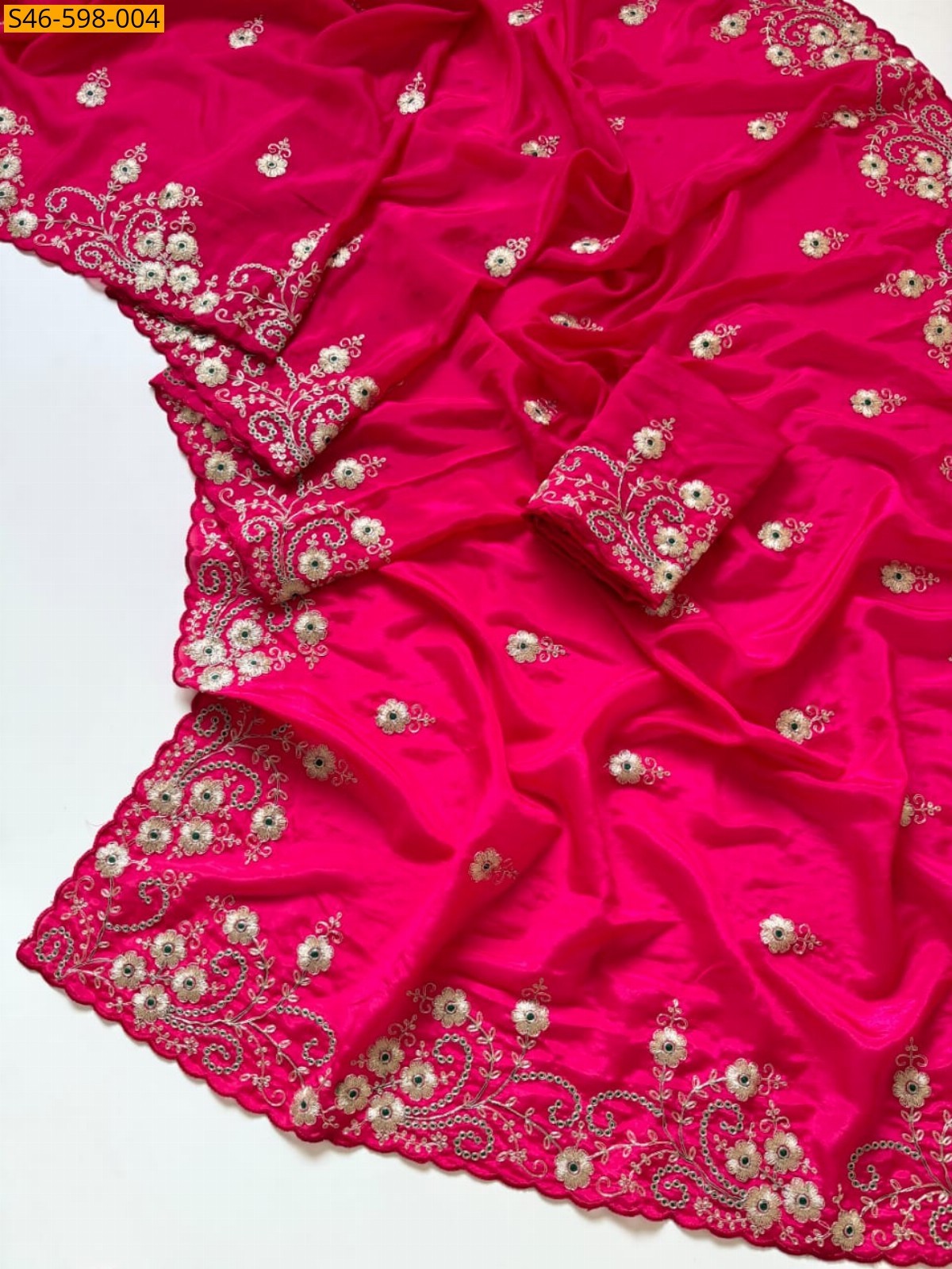 Pink Fancy Soft H.O silk saree