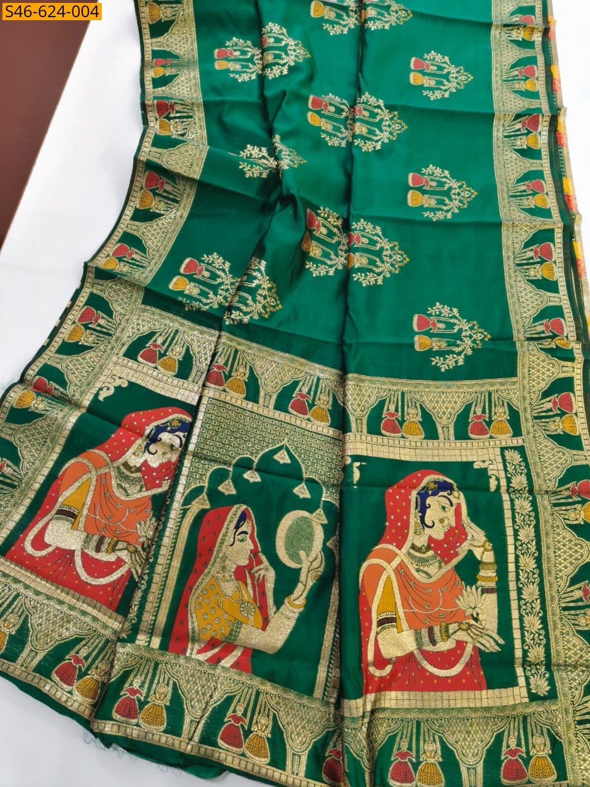 Green Fancy Soft Banarasi Silk Saree