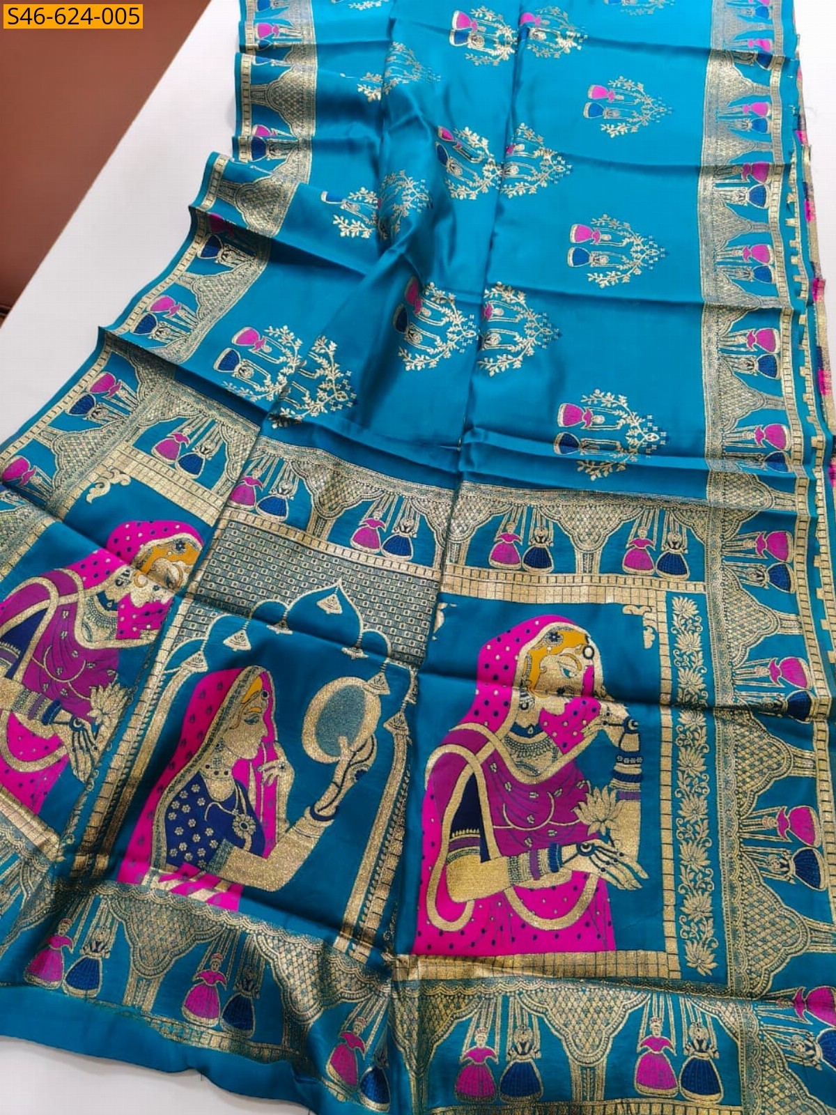 Blue Fancy Soft Banarasi Silk Saree