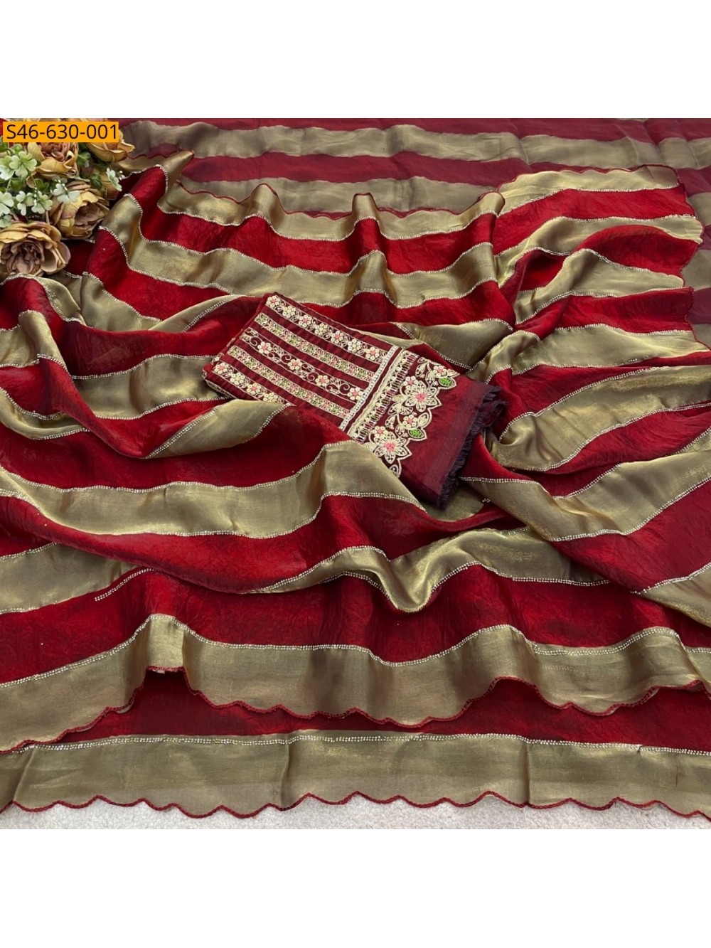 Fancy Satin Patta Saree