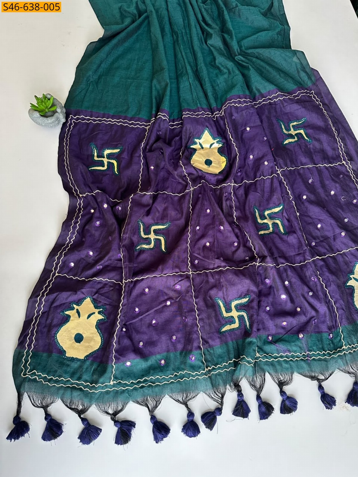 Morpitch Fancy khadi Cotton Saree