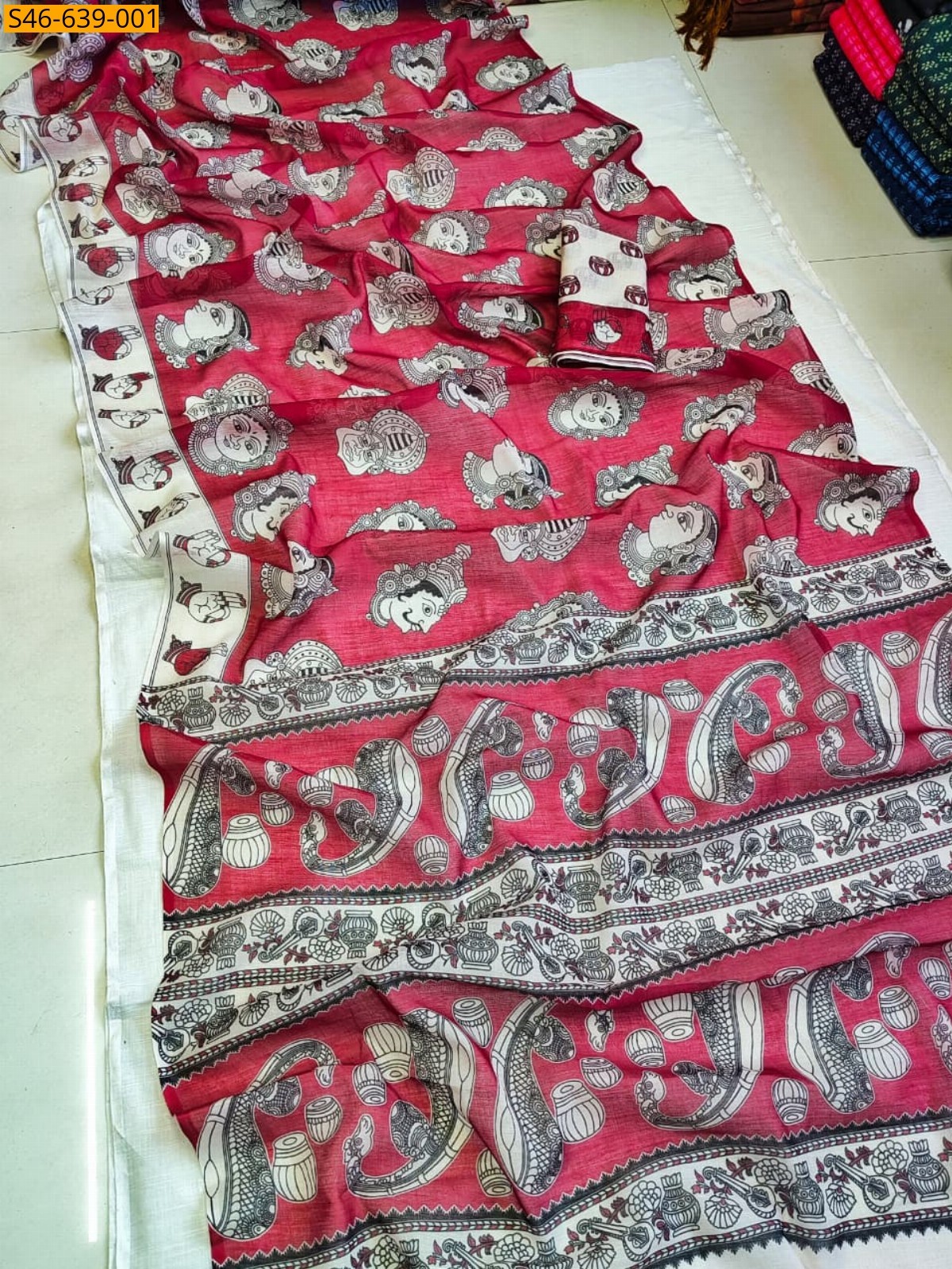 Pink Fancy Soft linen cotton Saree