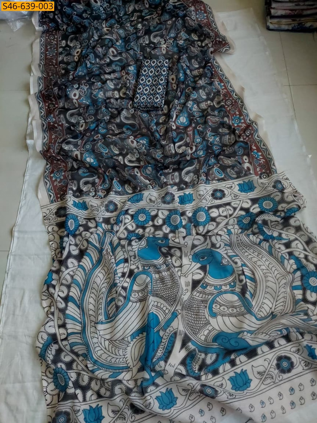 Black Fancy Soft linen cotton Saree