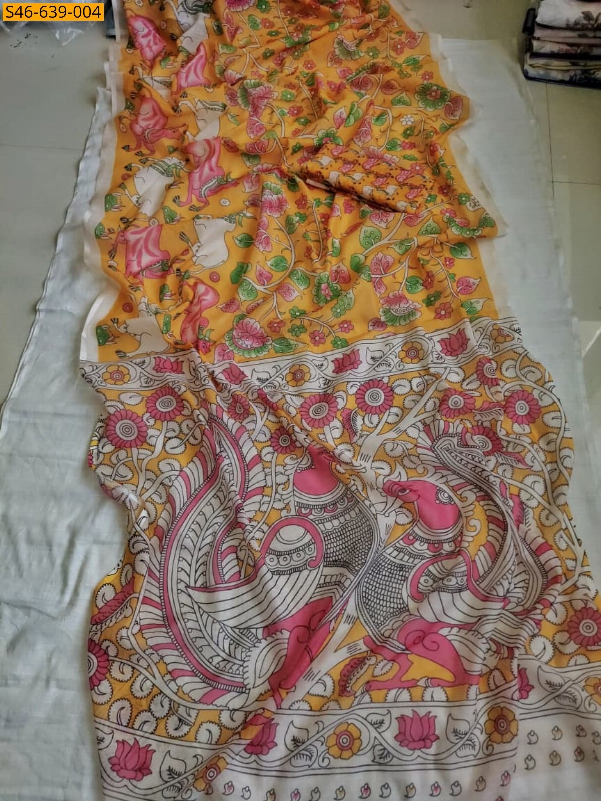 Yellow Fancy Soft linen cotton Saree