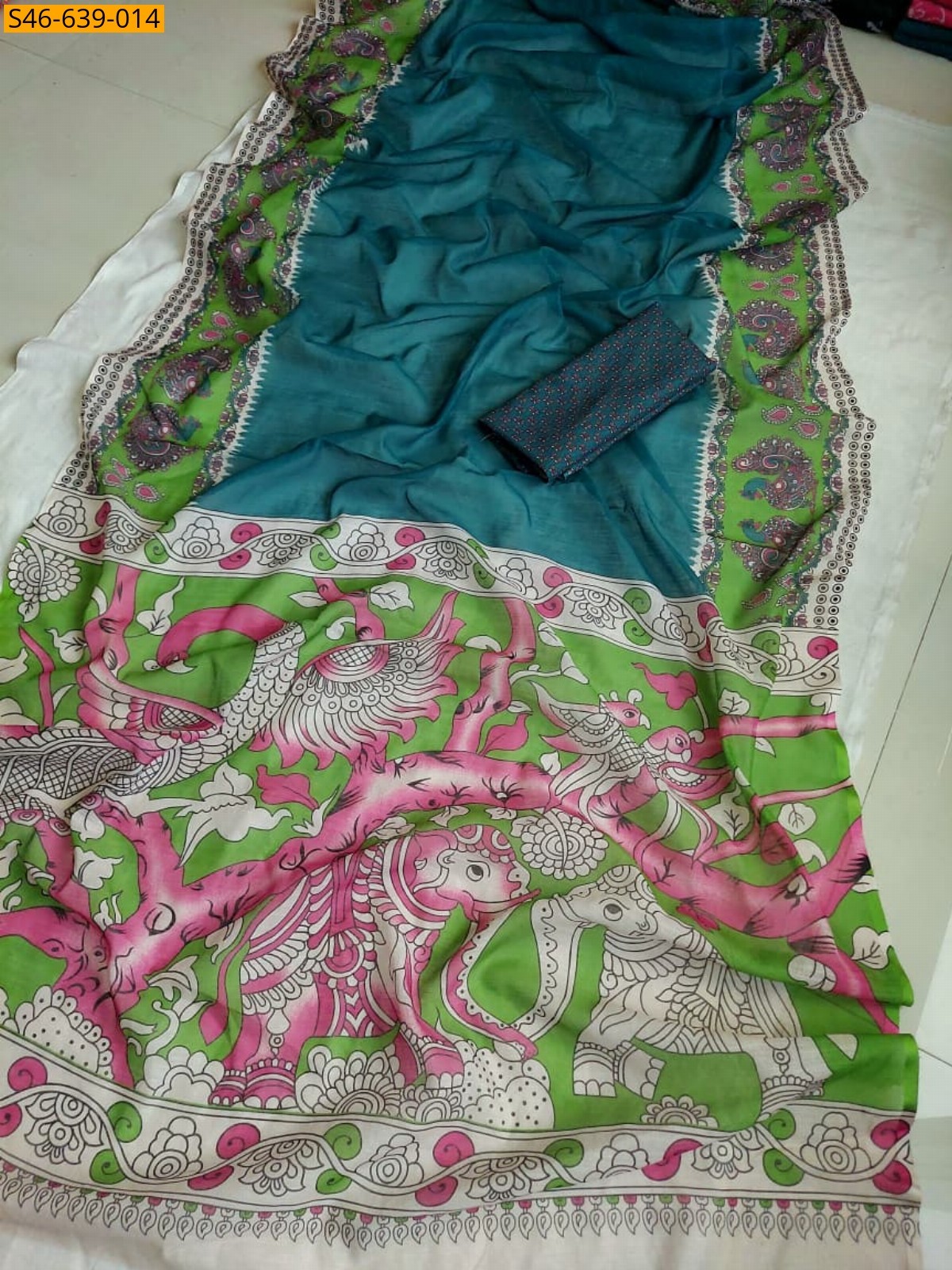 Morpitch Fancy Soft linen cotton Saree