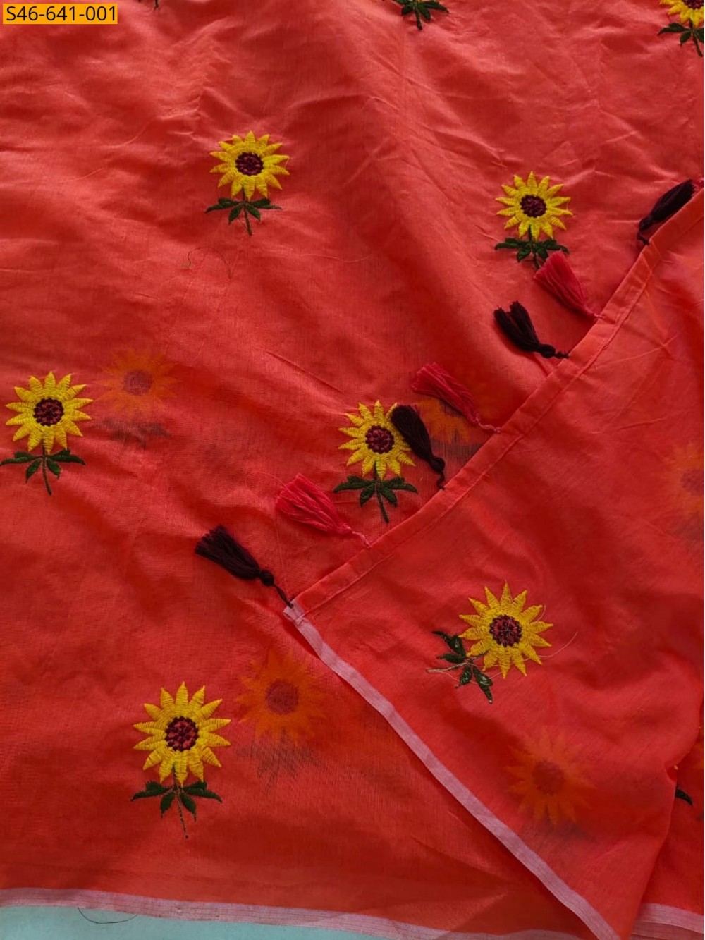 Red Fancy Chanderi Cotton Saree Red Fancy Chanderi Cotton Saree
