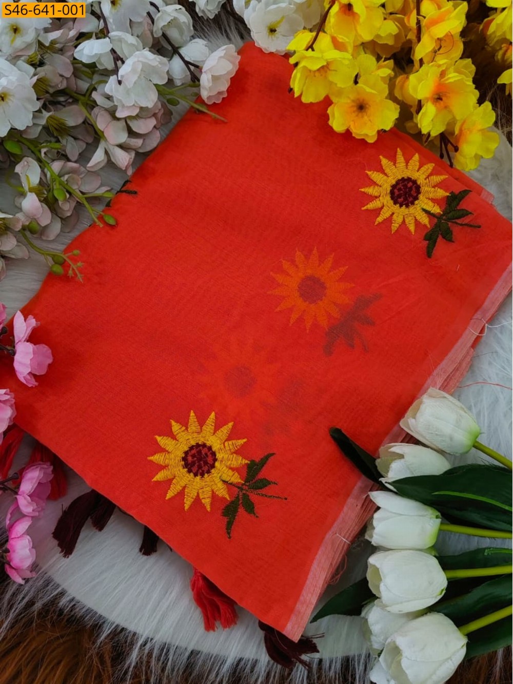 Red Fancy Chanderi Cotton Saree Red Fancy Chanderi Cotton Saree