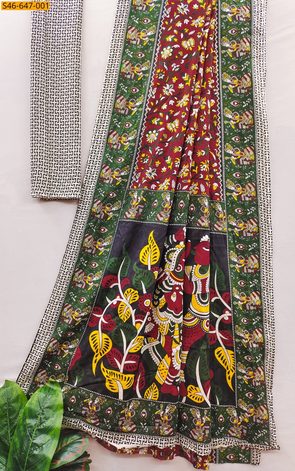 Red Fancy Cotton  Saree
