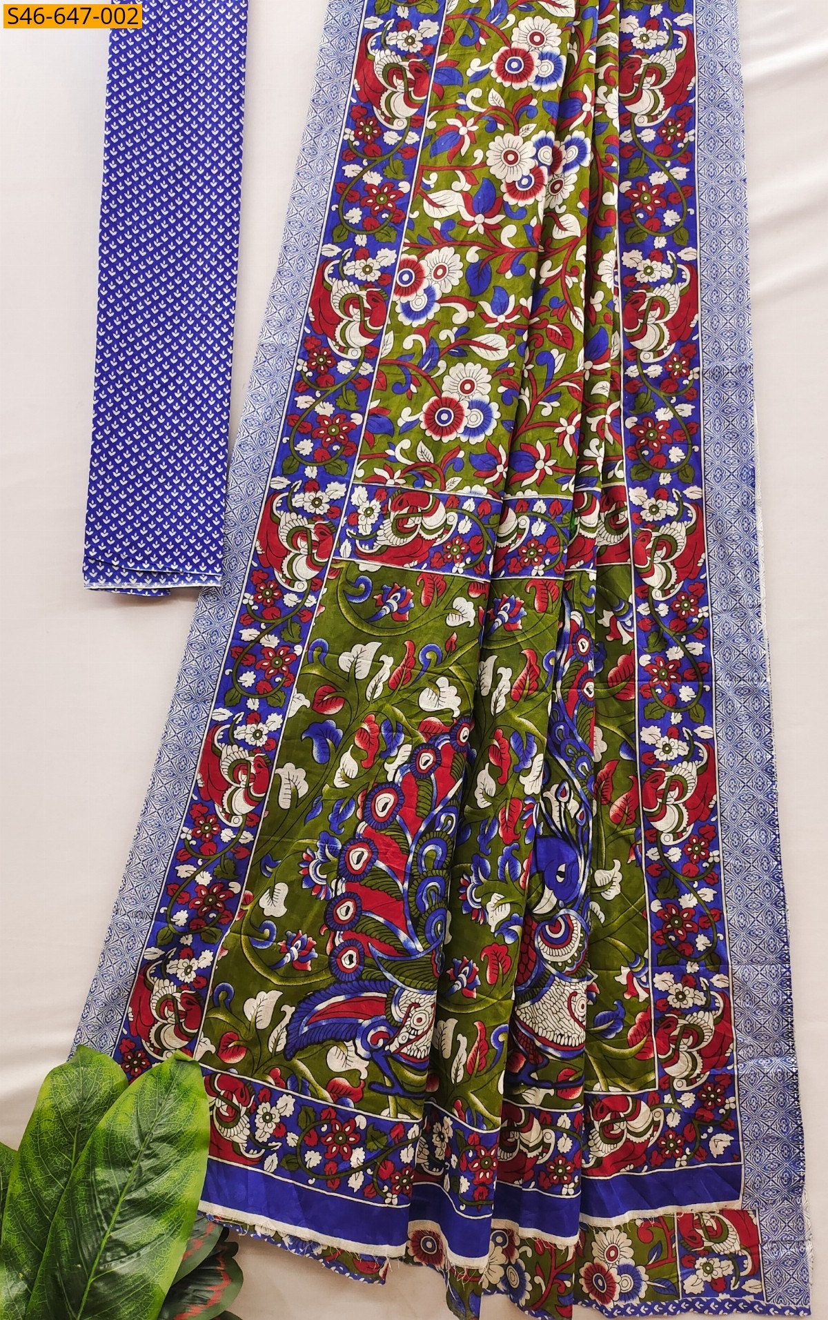 Green Fancy Cotton  Saree