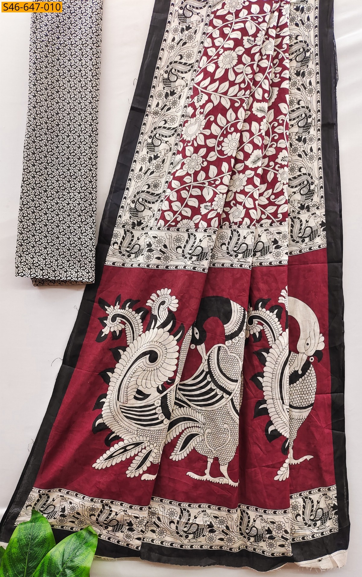 Maroon Fancy Cotton  Saree