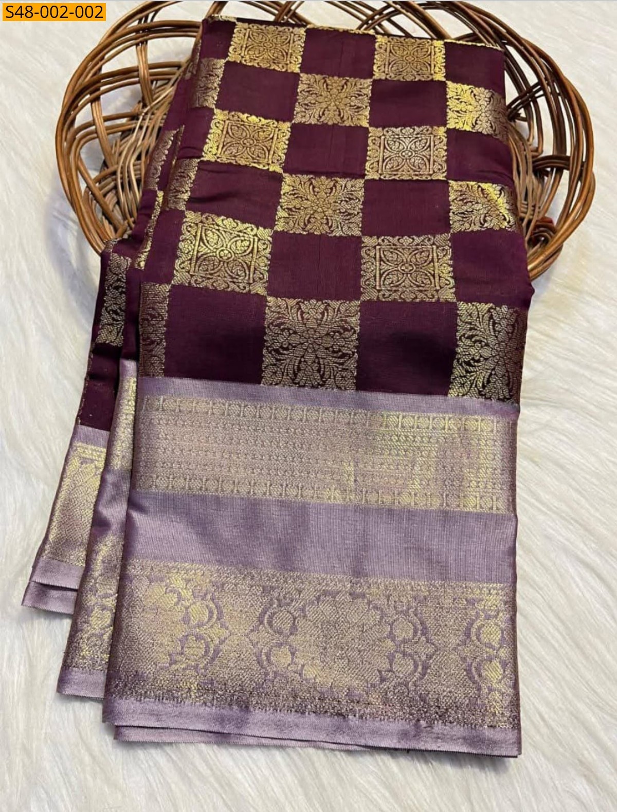Maroon Banarasi Semi Katan Soft Silk saree