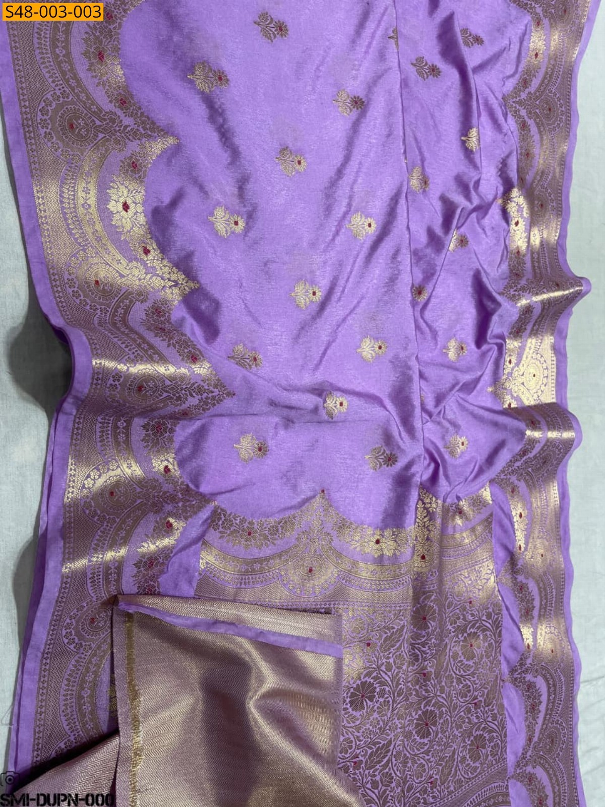 Lavender Banarasi Semi Dupion Soft Silk Saree 