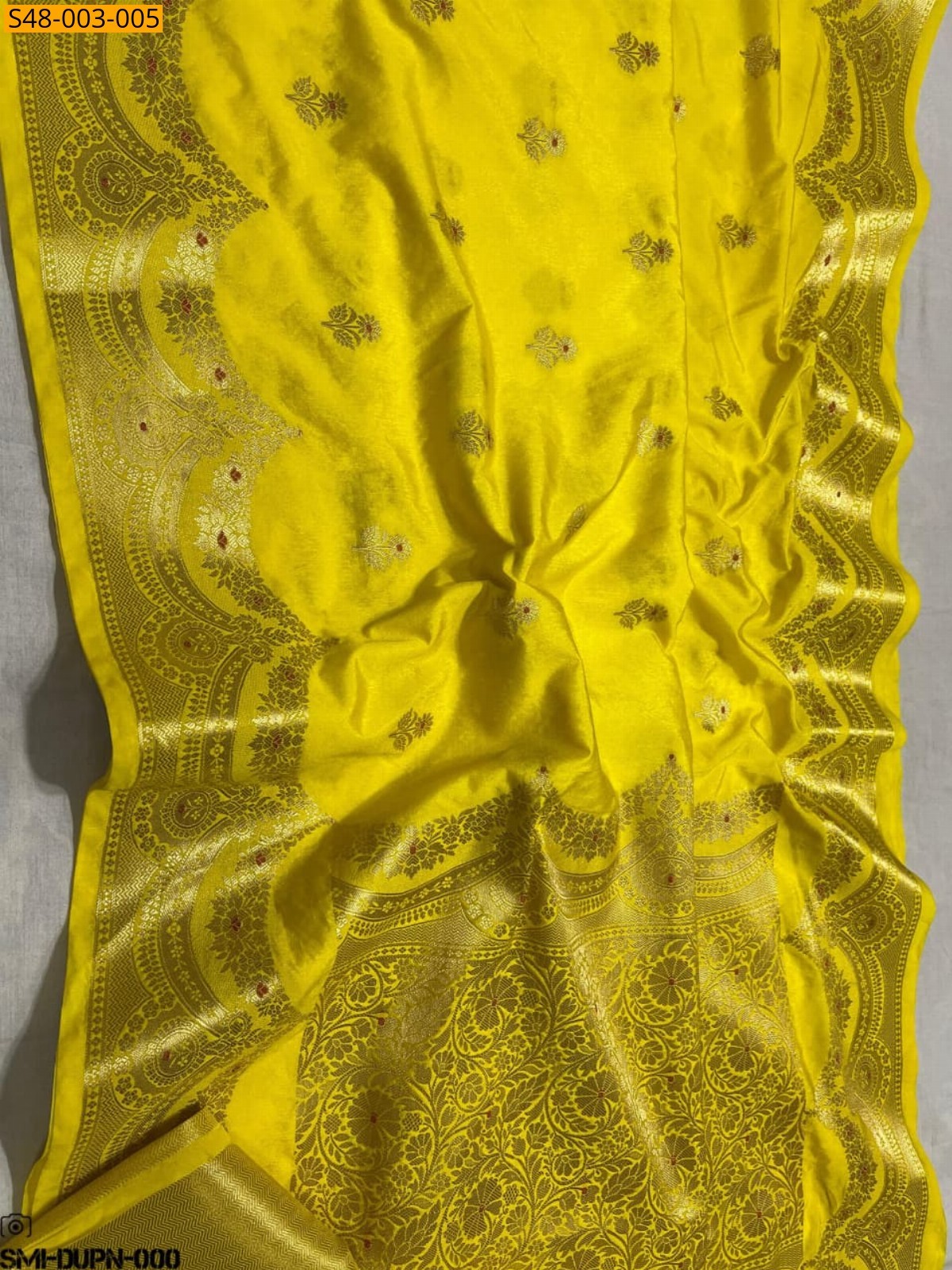 Yellow Banarasi Semi Dupion Soft Silk Saree 