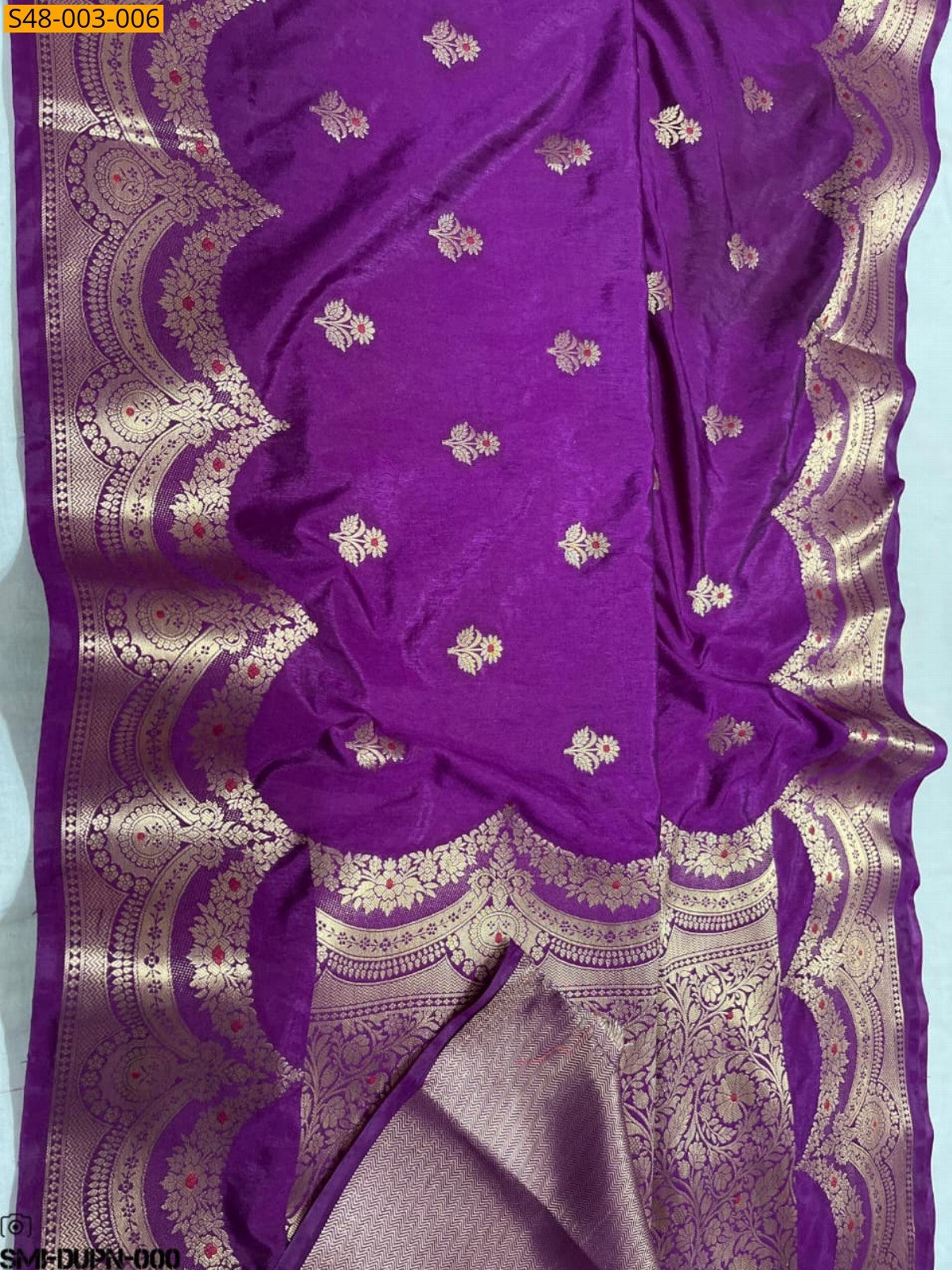 Purple Banarasi Semi Dupion Soft Silk Saree 