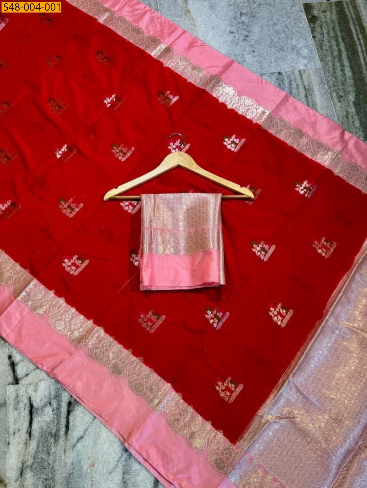 Red Banarasi Katan Soft Silk Saree 