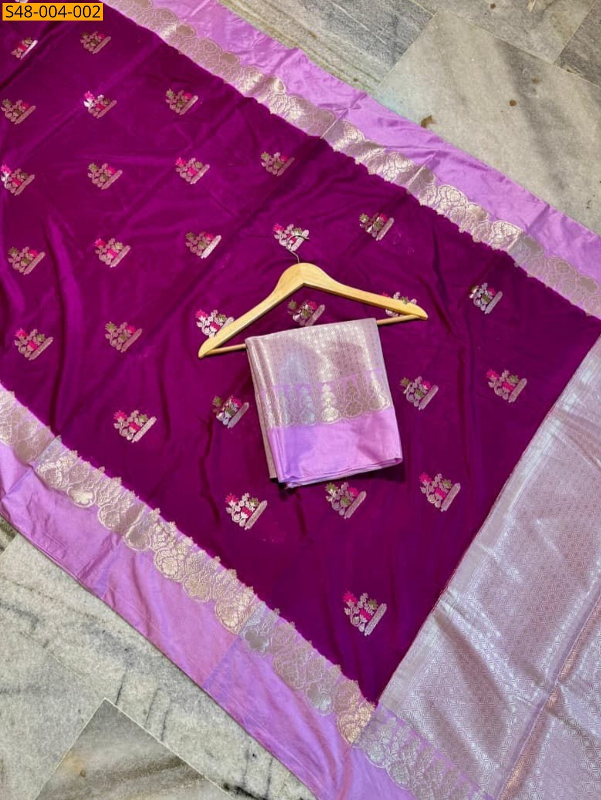 Purple Banarasi Katan Soft Silk Saree 