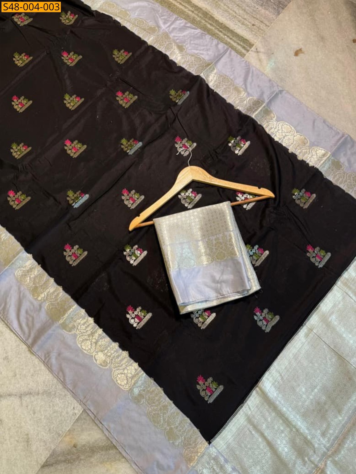 Blue Banarasi Katan Soft Silk Saree 