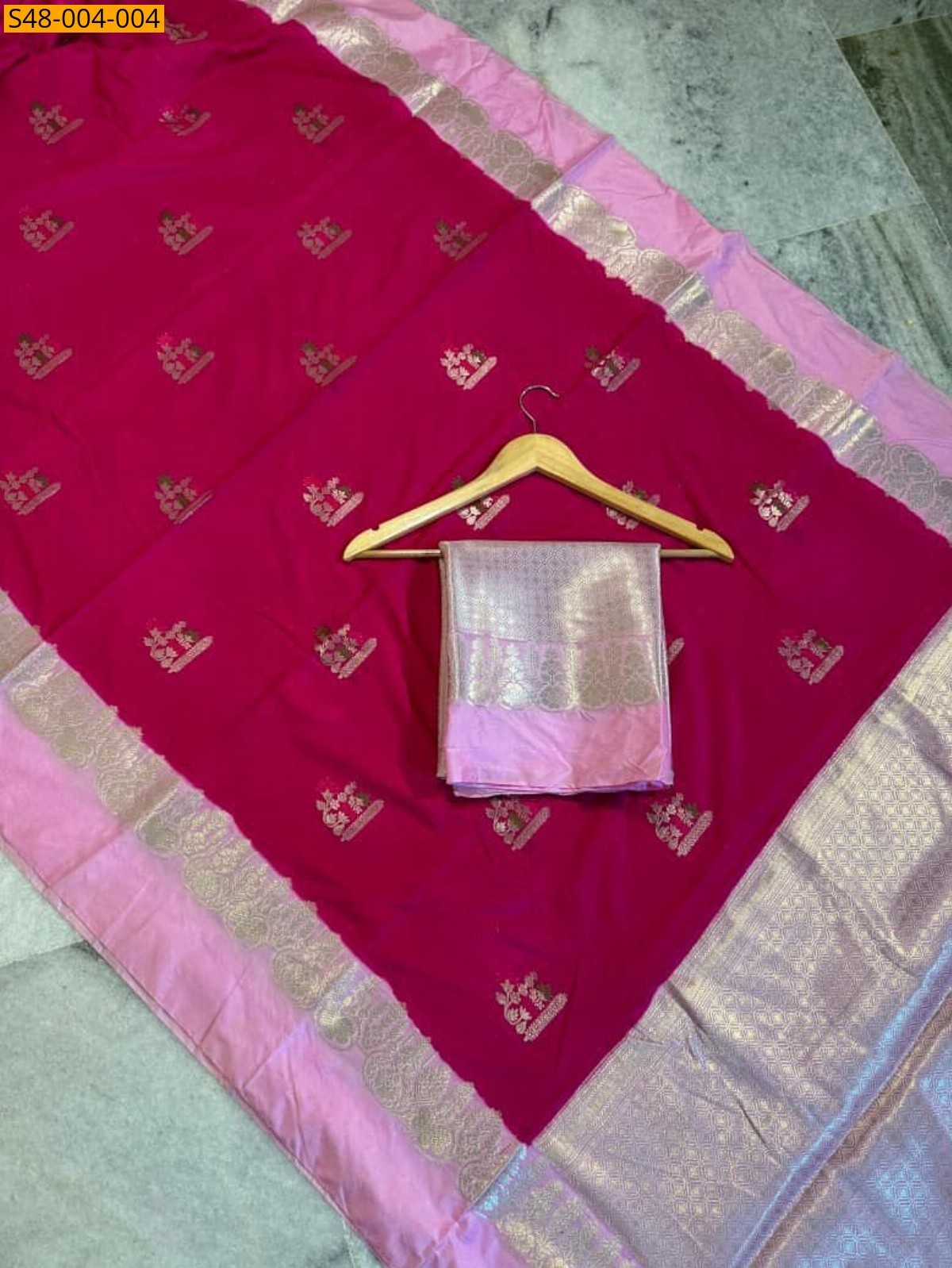 Pink Banarasi Katan Soft Silk Saree 