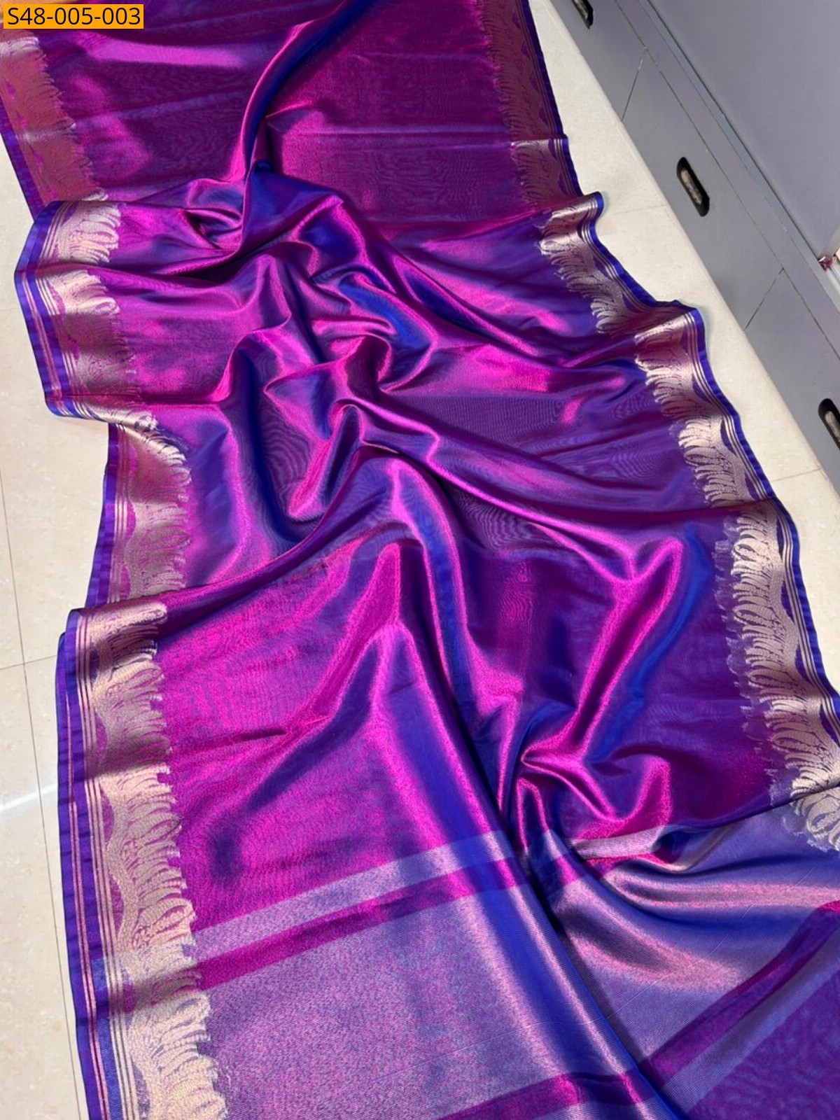 Banarasi Soft Tissue Silk Saree - Purple