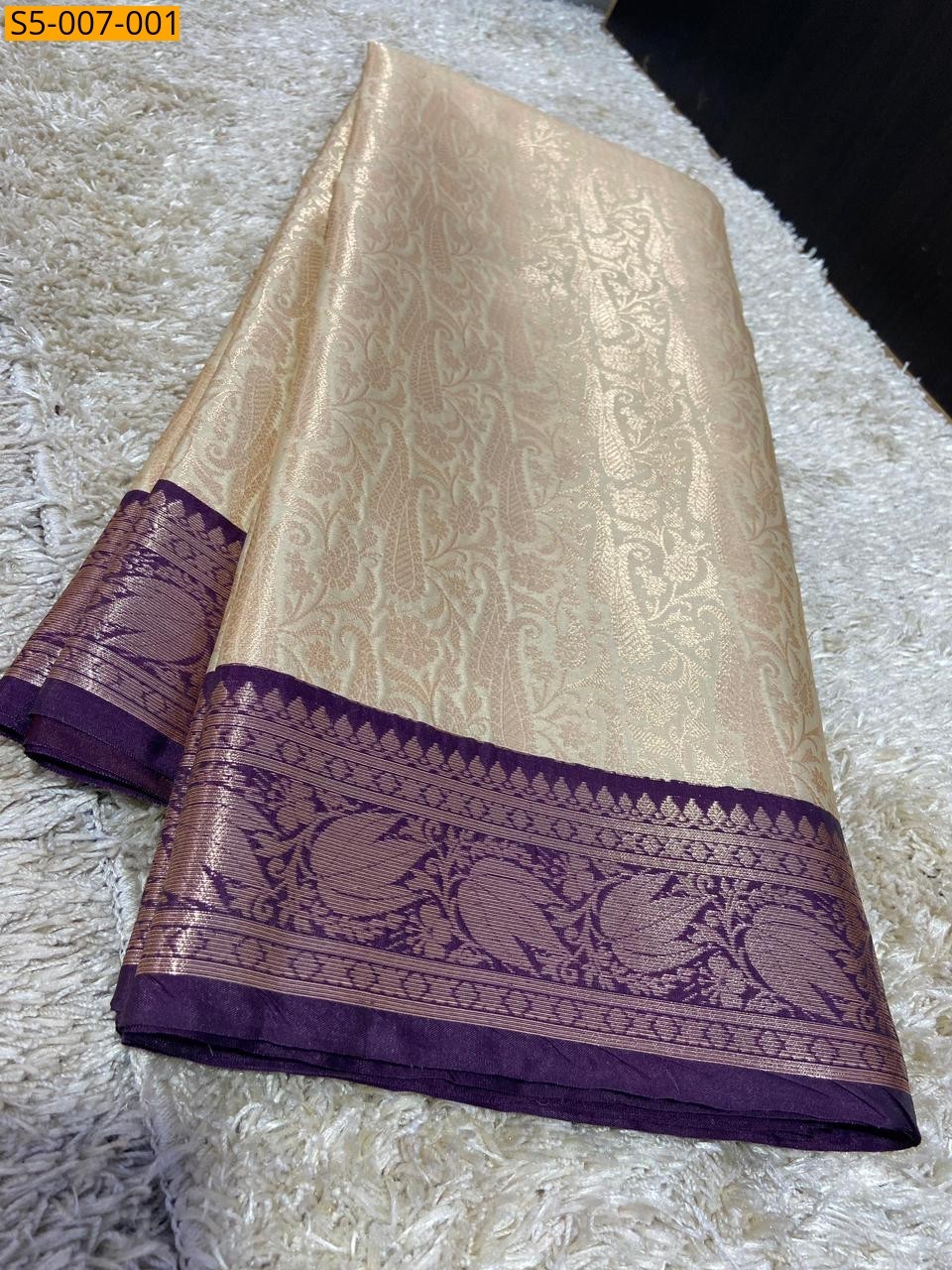 Sandle Banaras katan silk Saree