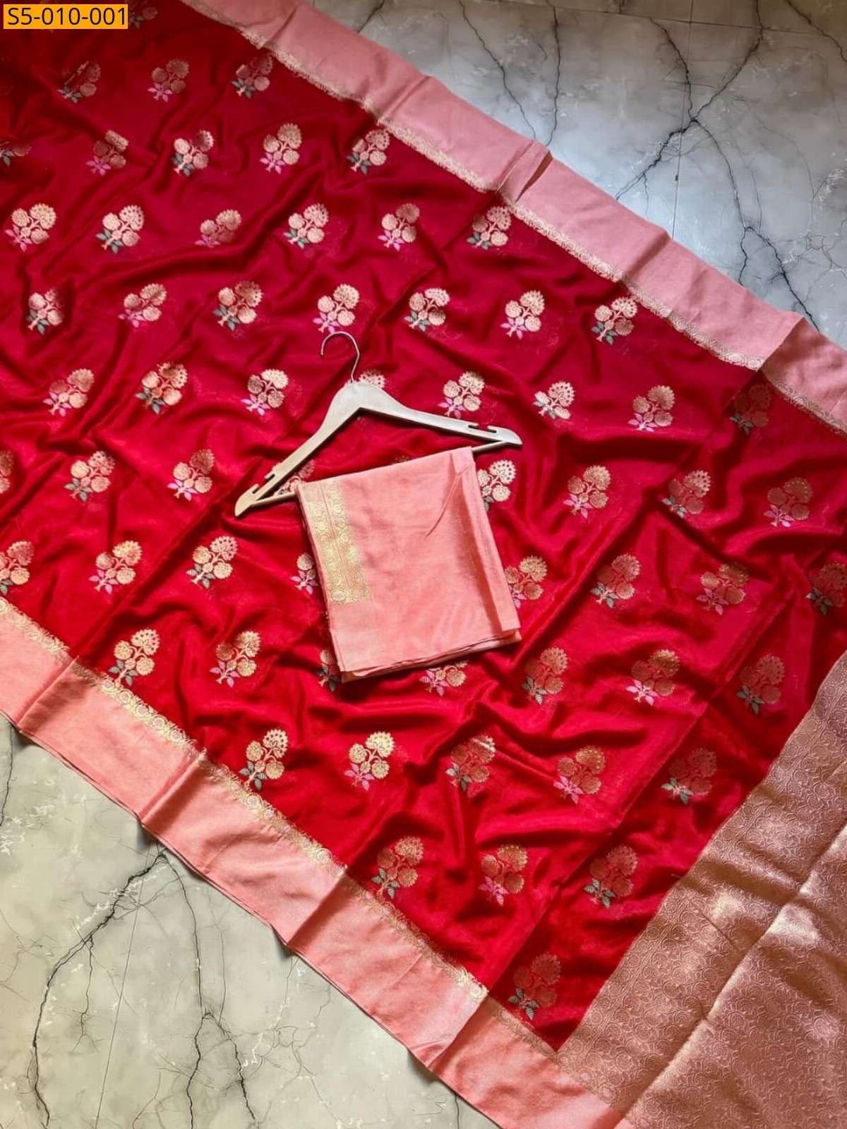 Red Fancy Banarasi  Silk Saree