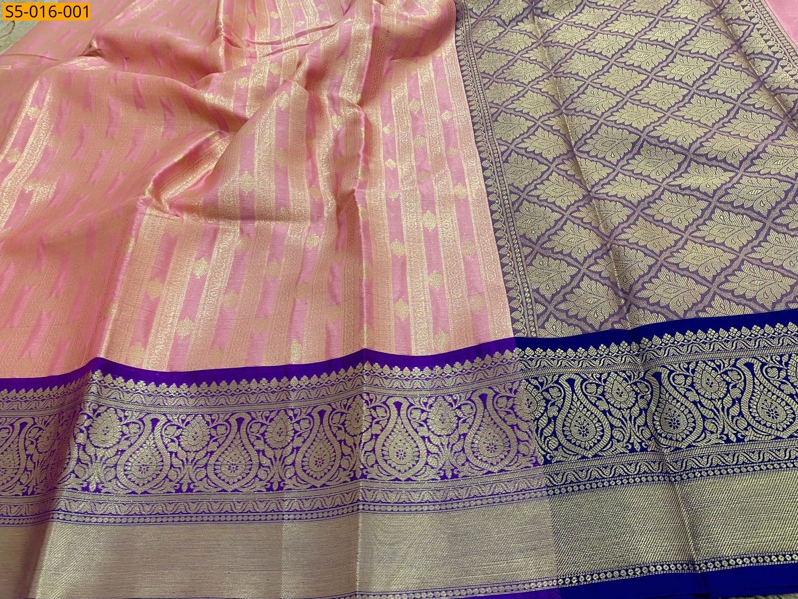 Pink Fancy Kanjivarm Soft Tissue Silk  Saree
