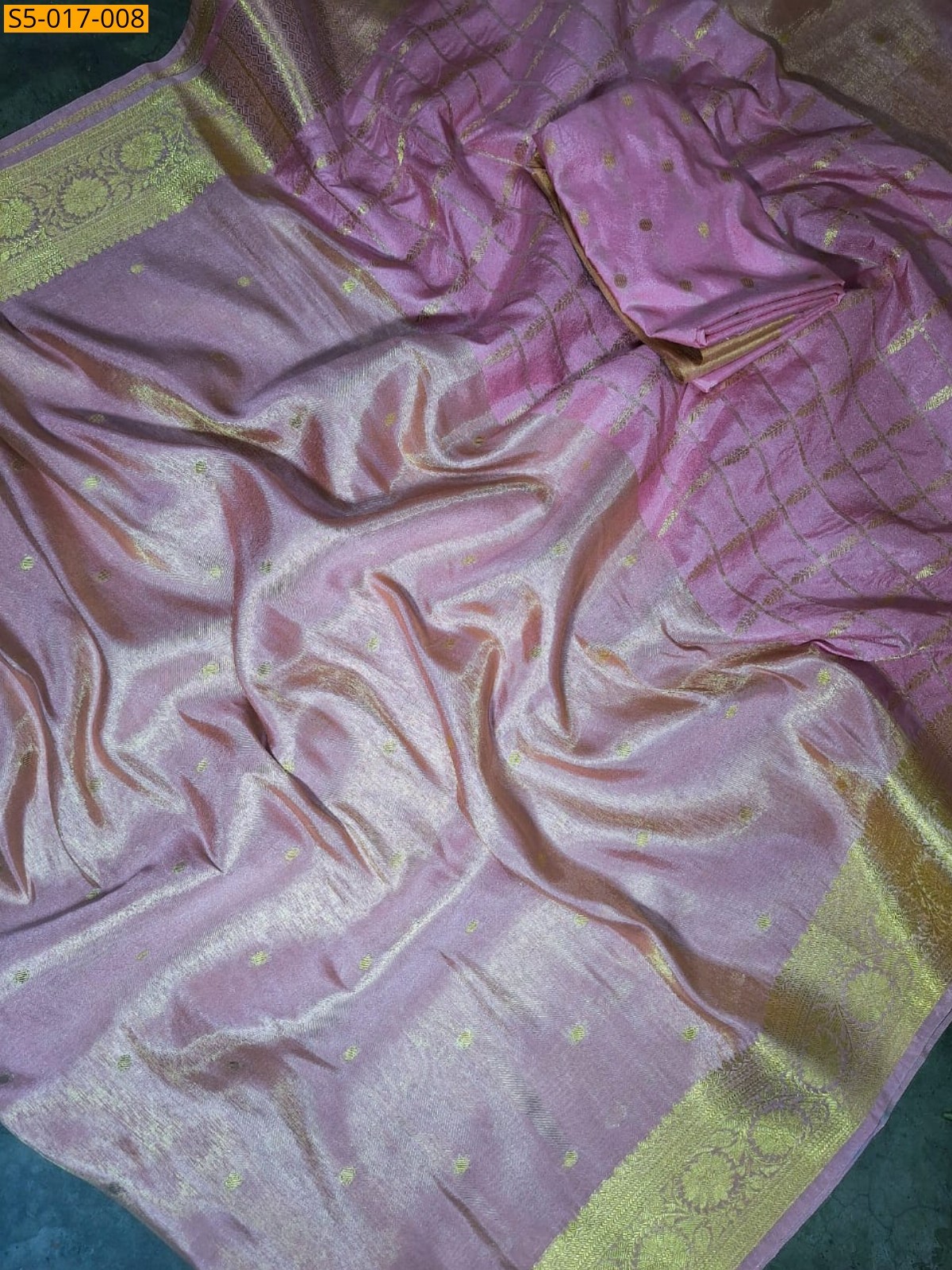 Pink Fancy  Banarasi Katan Tissue Silk Saree