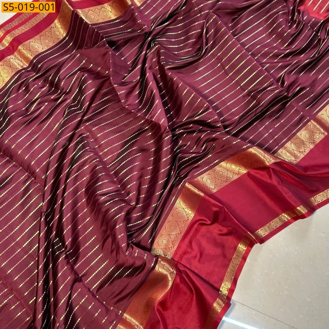 Maroon Fancy Banarasi Soft Silk  Saree