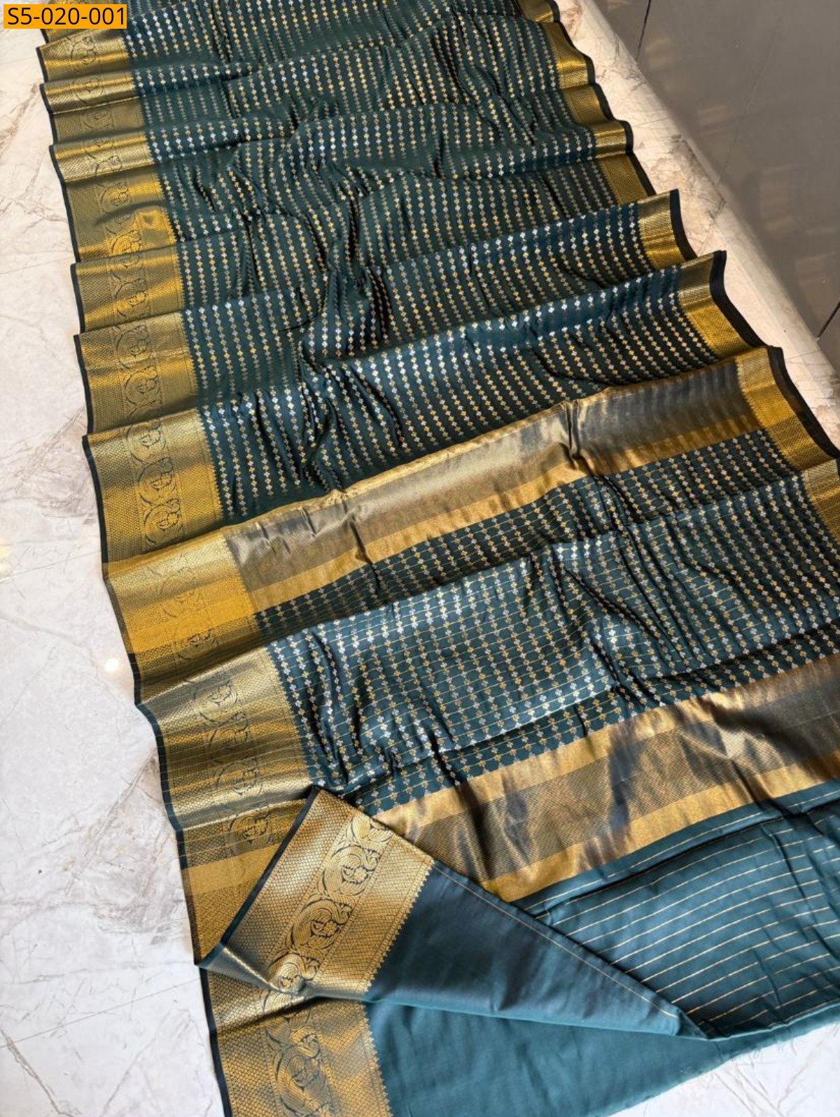 Green Fancy Banarasi Tissue Silk Saree
