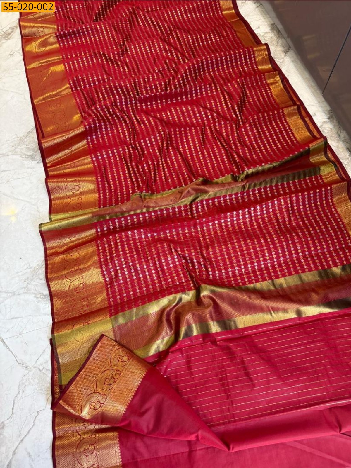 Red Fancy Banarasi Tissue Silk Saree