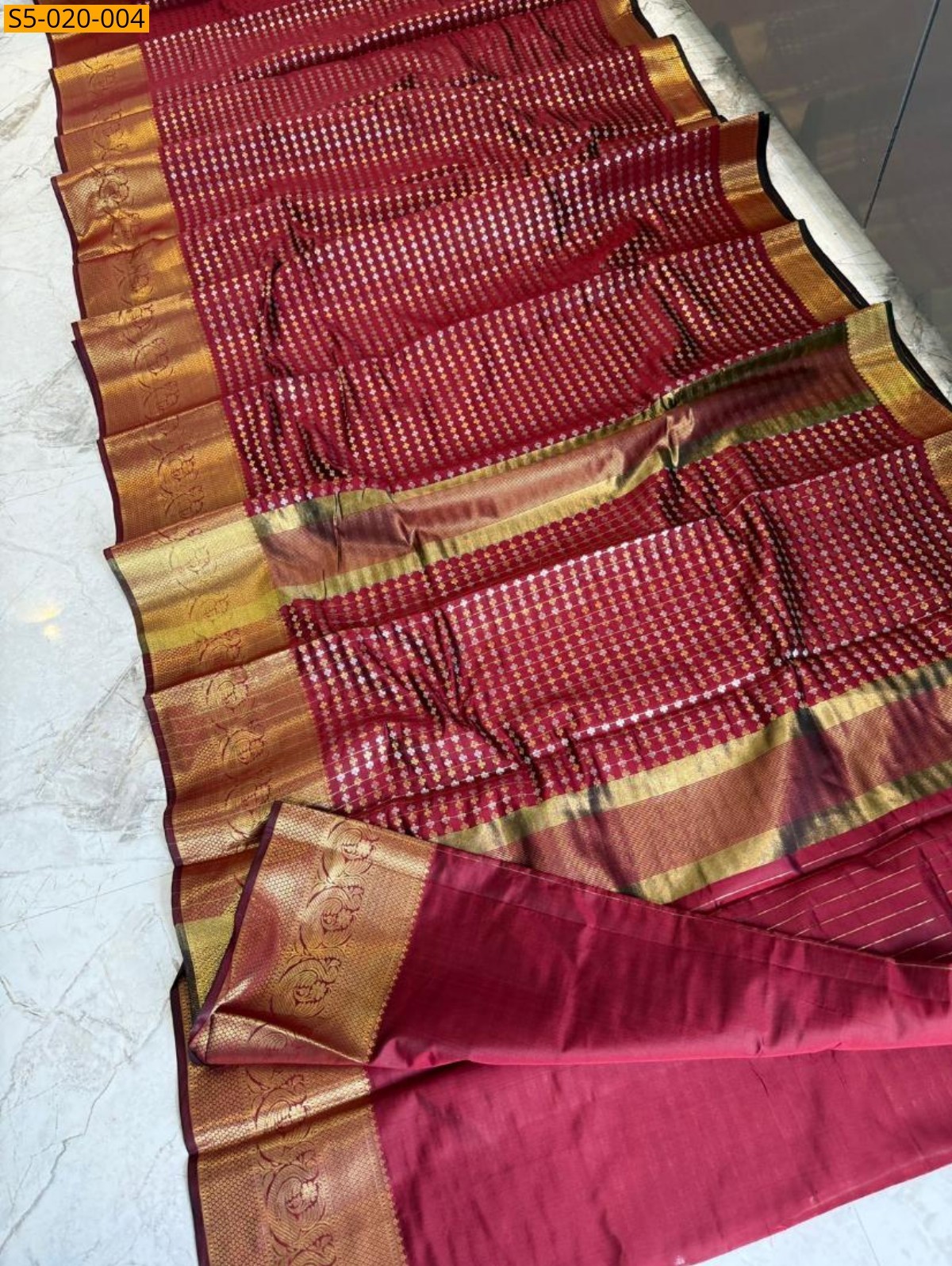 Maroon Fancy Banarasi Tissue Silk Saree