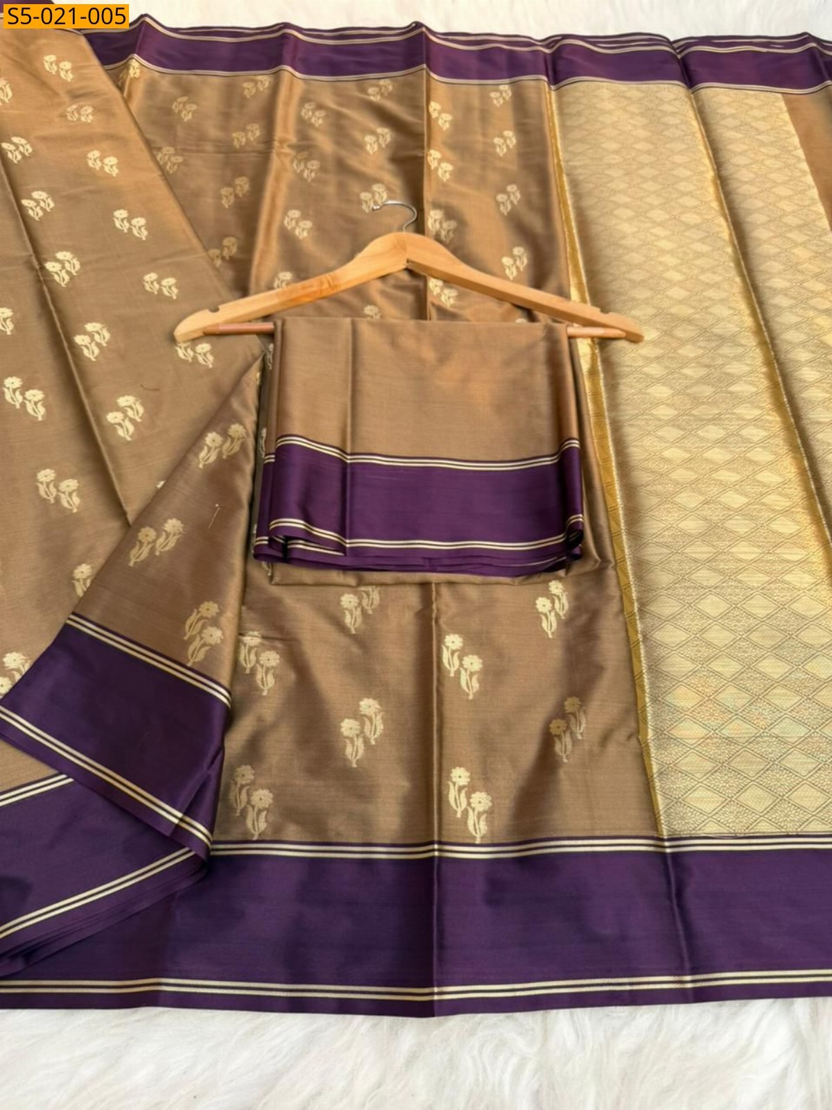 Mustard Banarasi Katan Silk Saree