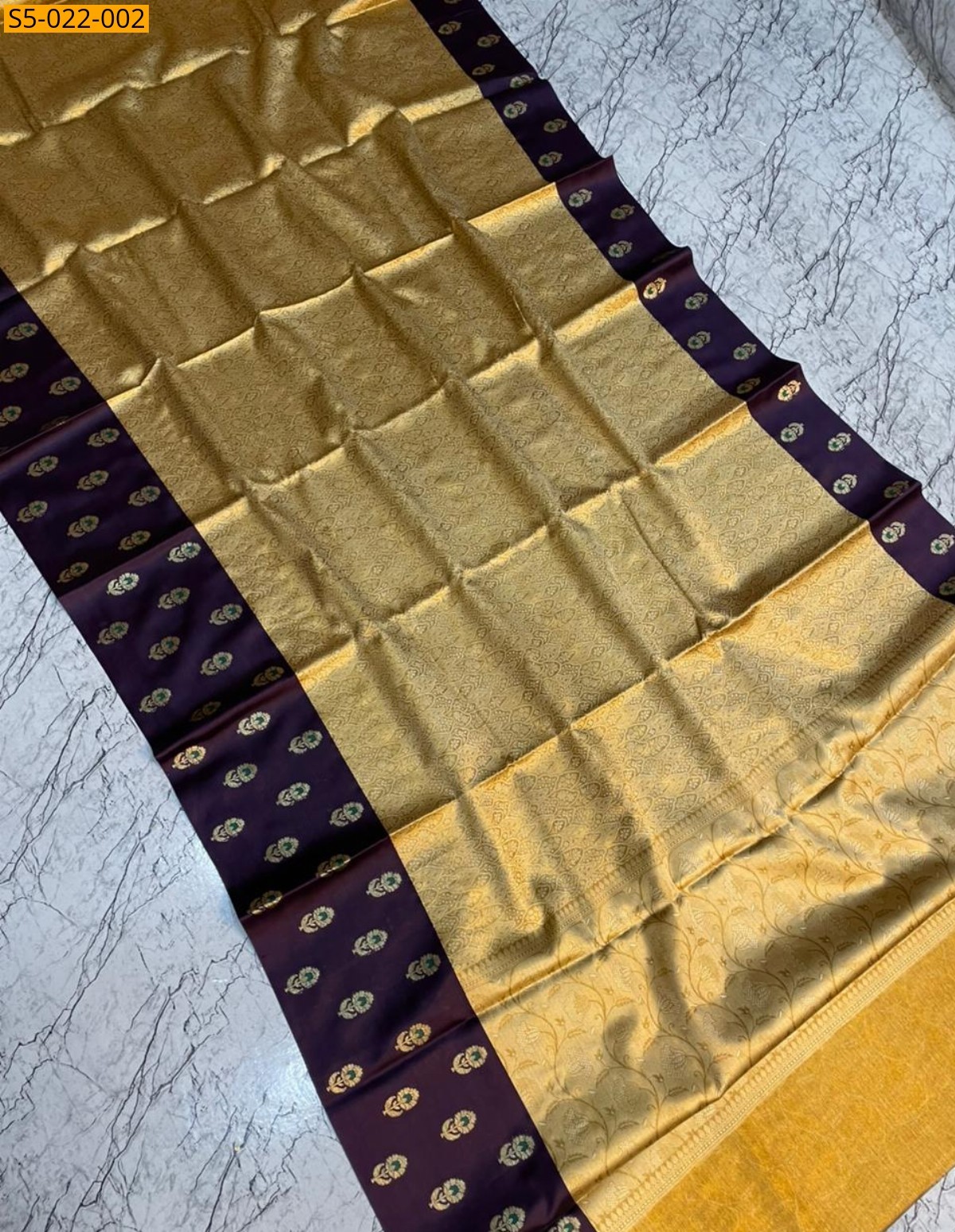 Gold Fancy Banarasi kanjivaram tissue silk Saree