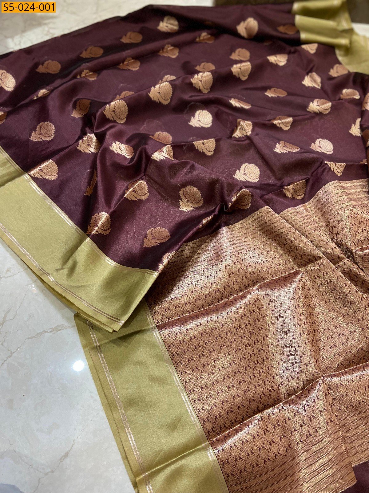 Brown Fancy Banarasi Katan Saree