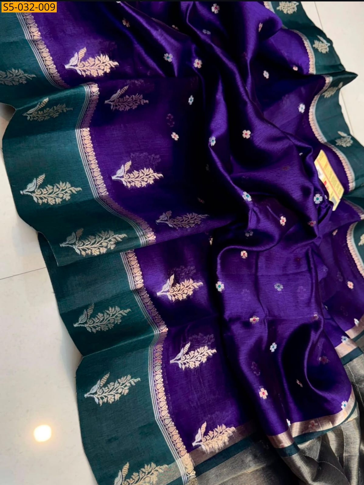Purple Banarasi Semi Katan Soft Silk saree
