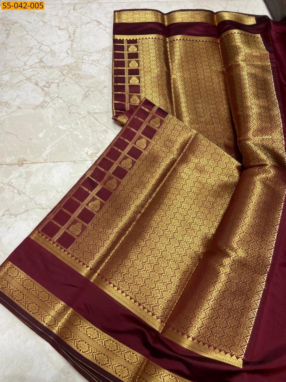 Maroon Banarasi Katan Soft Silk Saree