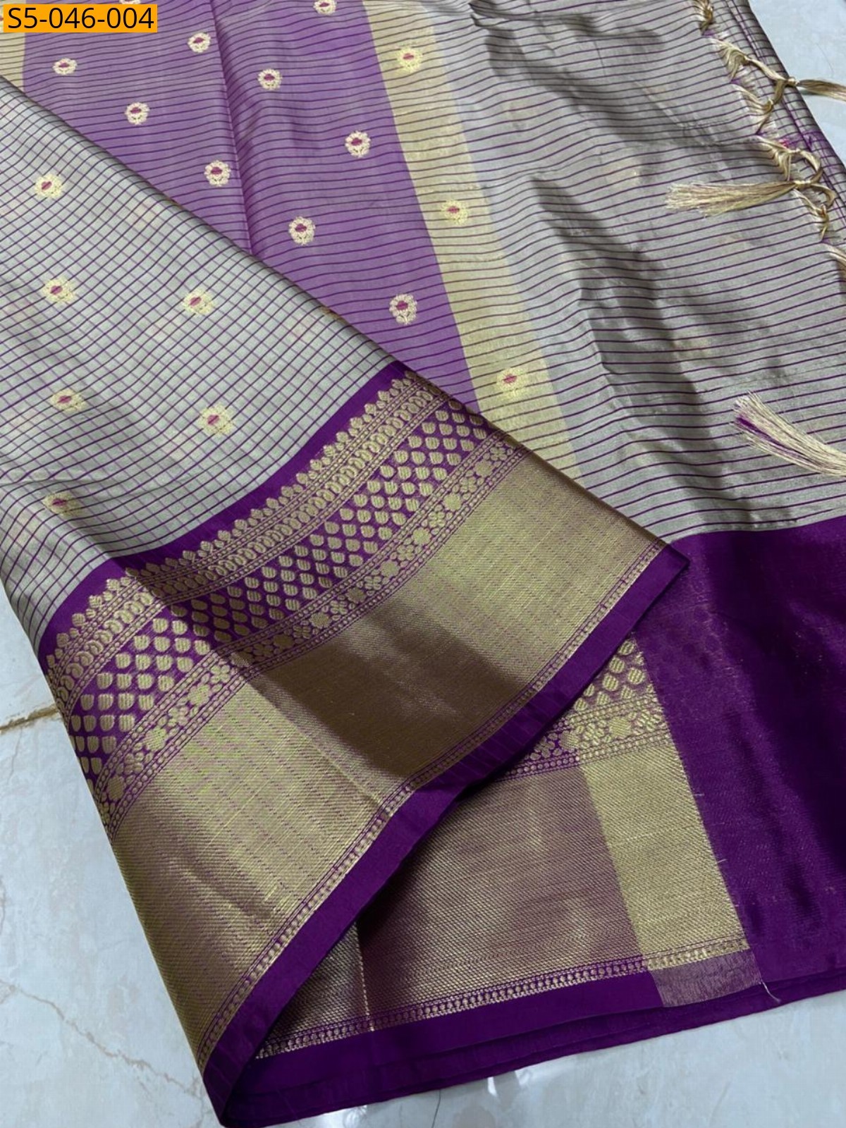 Violet Fancy Banarasi Soft SIlk Saree