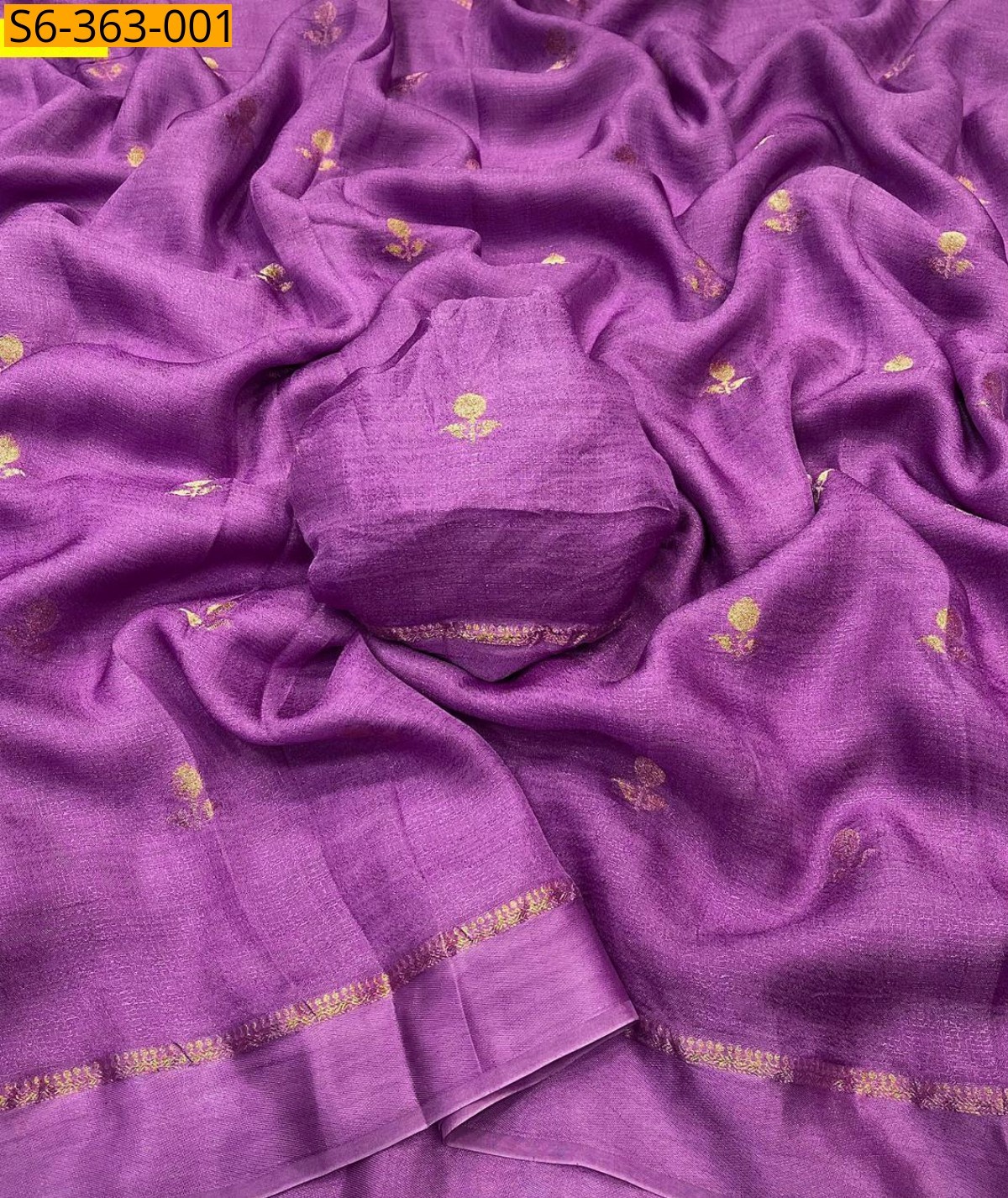 viscose khadi silk sarees - Purple viscose khadi silk sarees - Purple