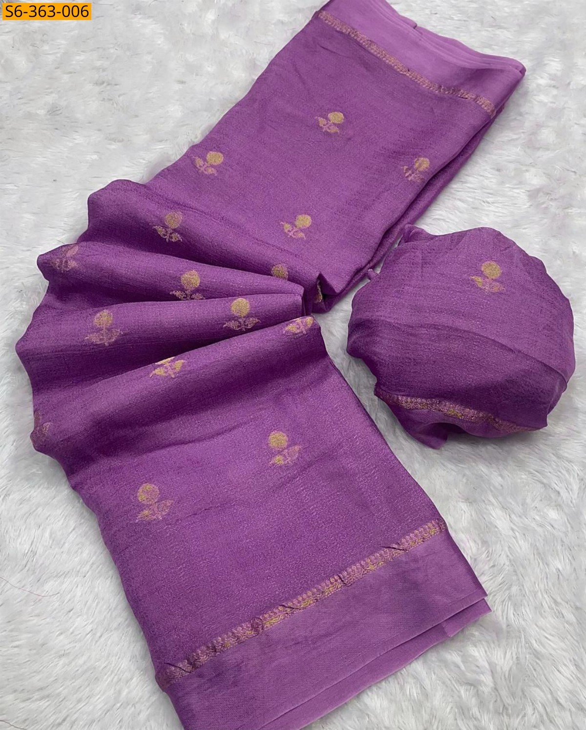 Lavendar Viscose Khadi silk Saree