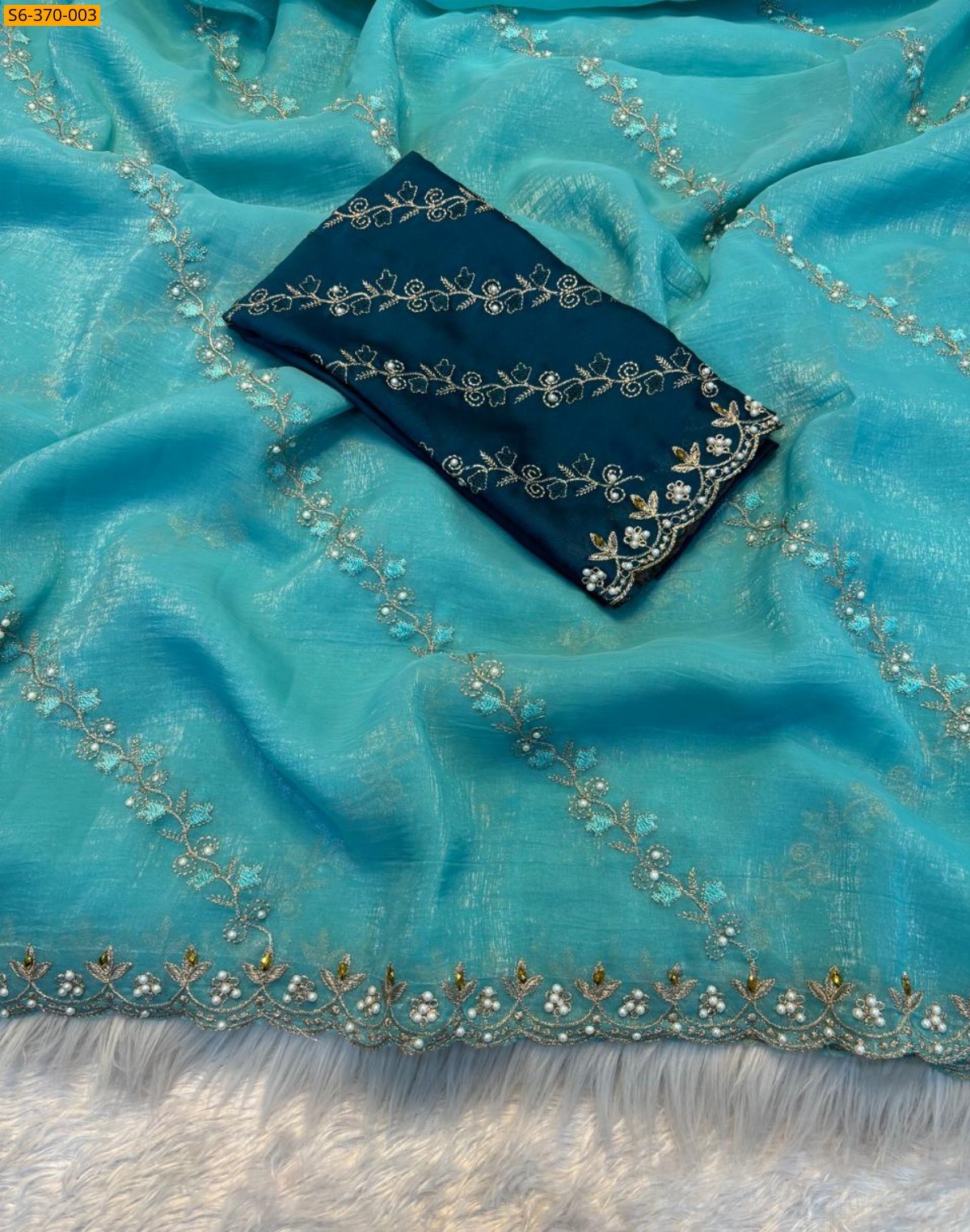 Yellow Fancy soft Dola silk saree