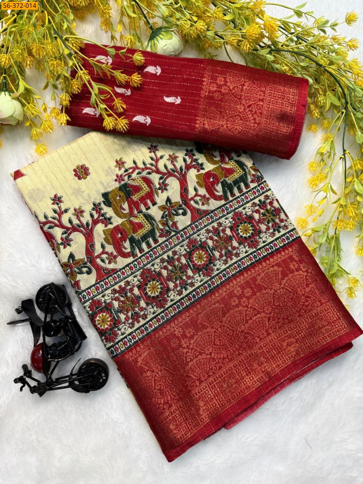 White Rekko silk sarees