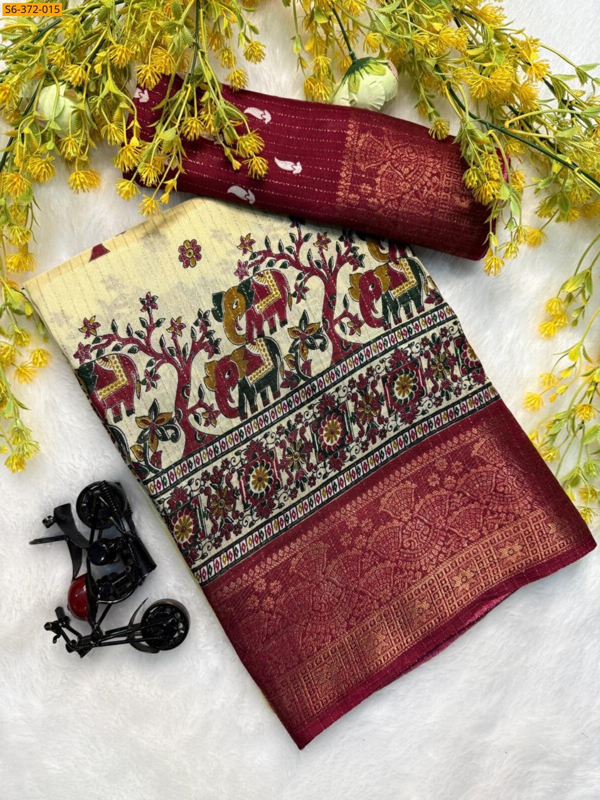 White Rekko silk sarees
