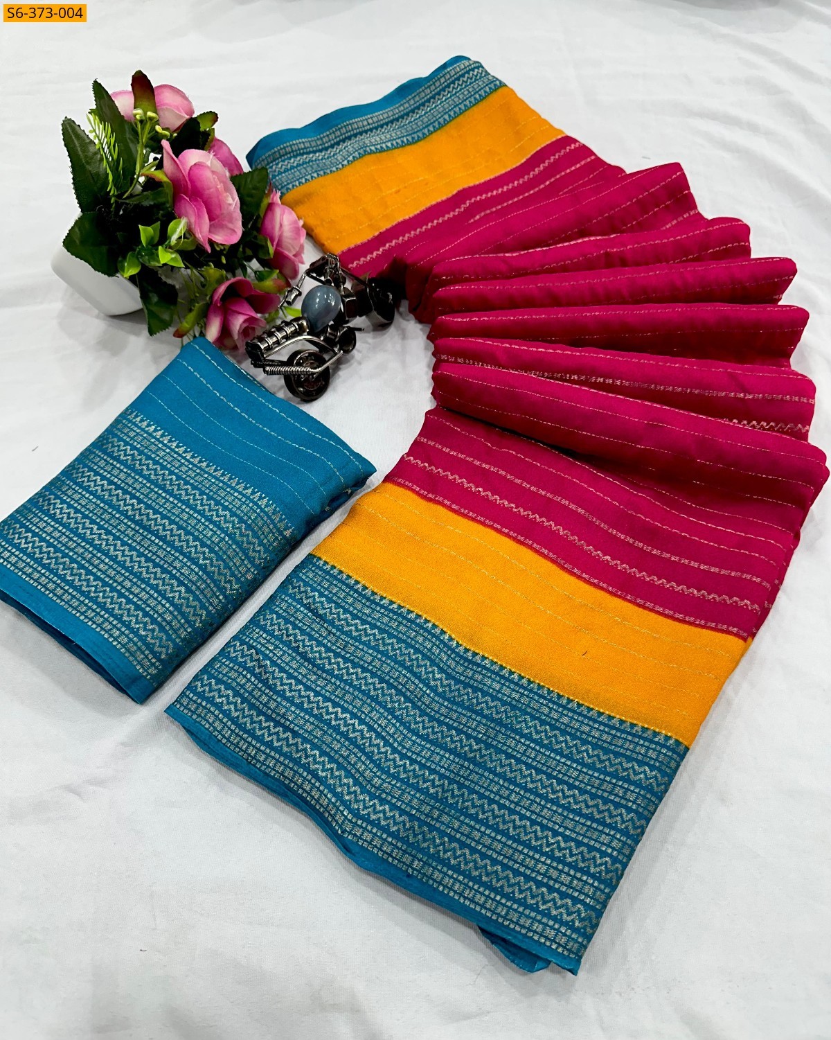 Pink Mysore silk saree 