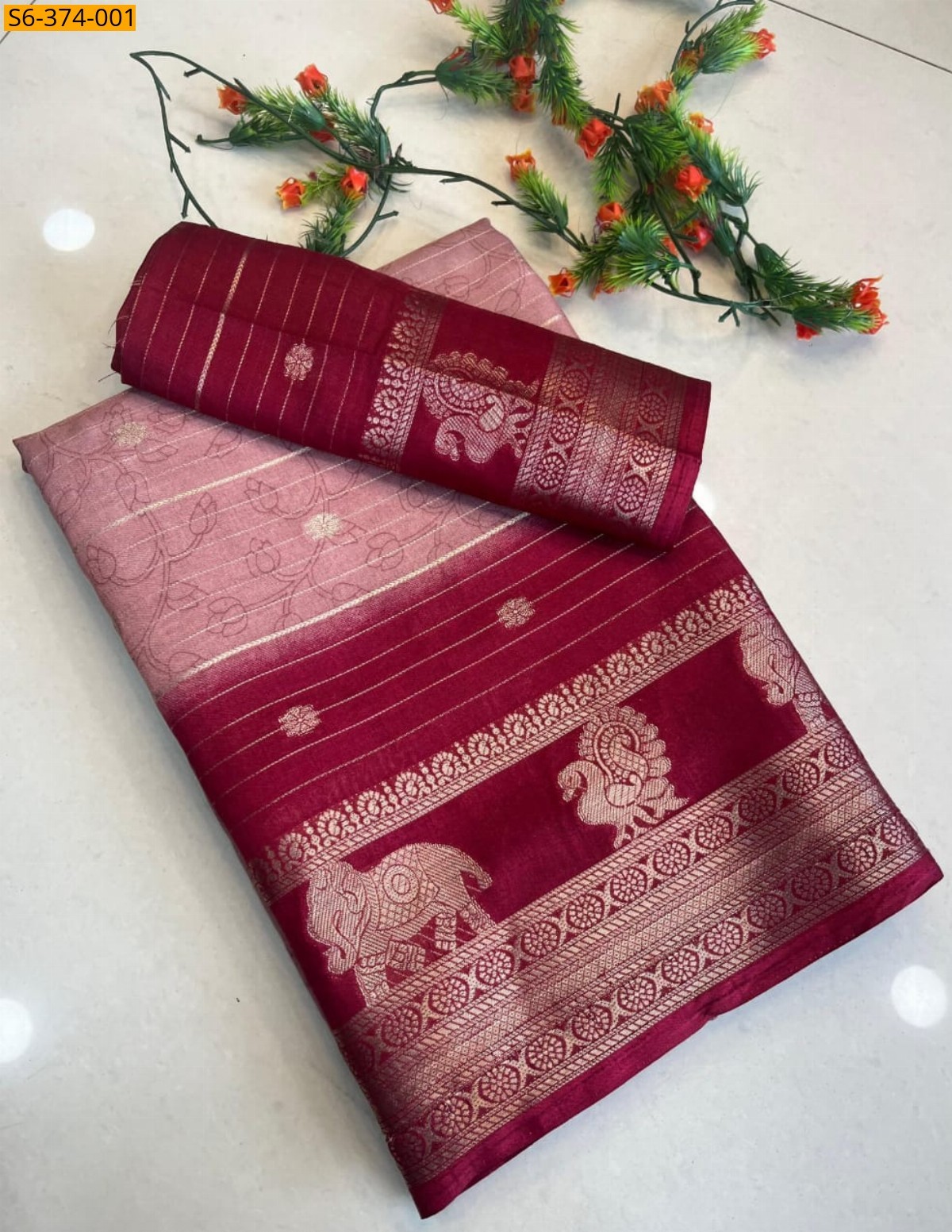 Pink Kolam silk sarees