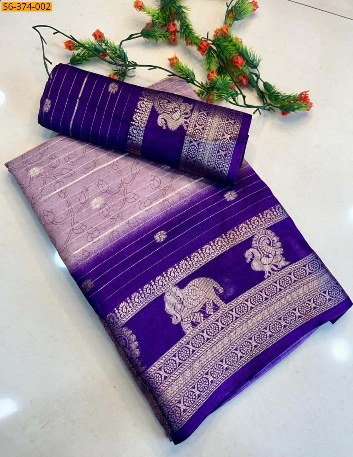 Purple Kolam silk sarees
