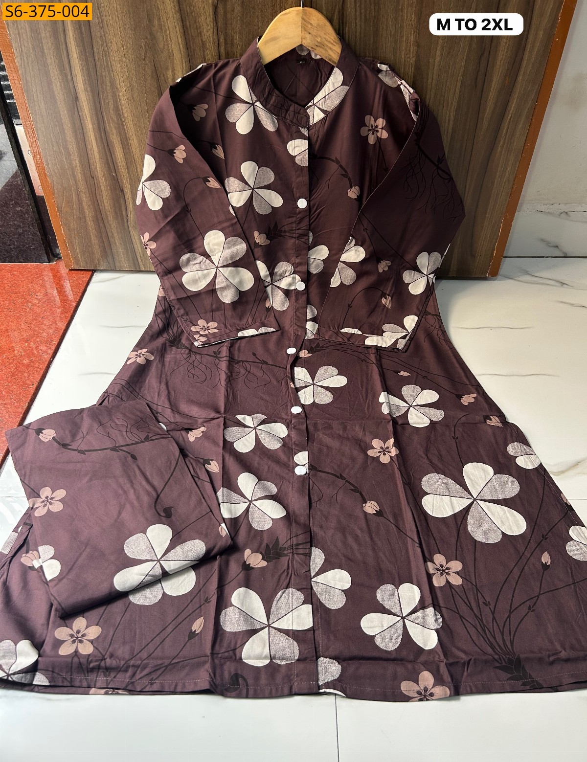Brown Fancy Rayon Coord Set