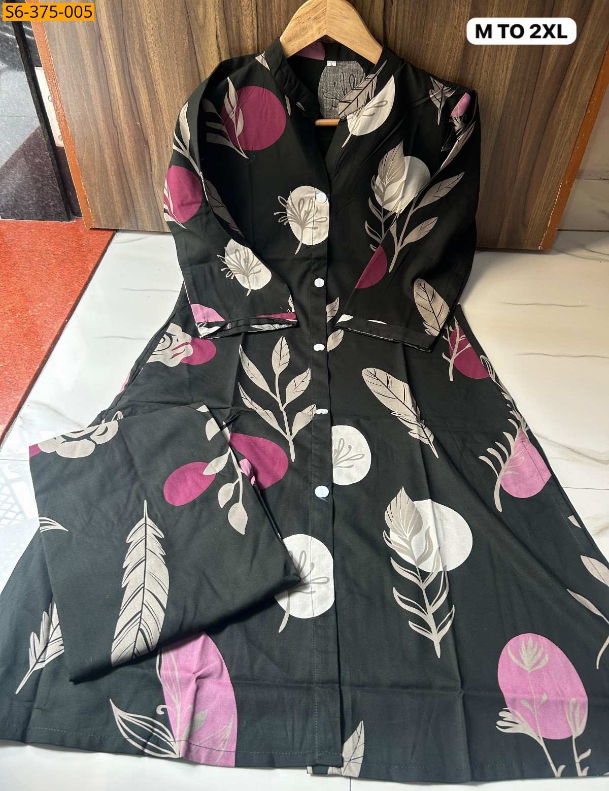 Black Fancy Rayon Coord Set